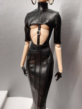Load image into Gallery viewer, Open front midi bodycon dress with under boob neckline, for Integrity toys dolls.