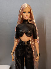 Load image into Gallery viewer, Faux leather wide leg pants with front tucks for Integrity toys dolls