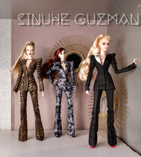 Load image into Gallery viewer, Power suit set with detachable lapel for fashion royalty dolls or barbie (specify on a message on your order)