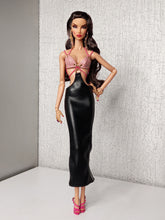 Load image into Gallery viewer, midi dress with bra detailing at the front and elastic straps