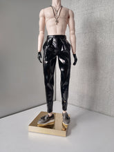 Load image into Gallery viewer, black men pleated patent pants