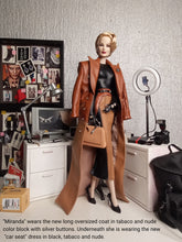 Load image into Gallery viewer, Oversize long coat in  faux leather, color block or all one color
