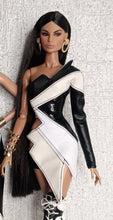 Load image into Gallery viewer, assymetrical lace up dress for fashion royalty dolls
