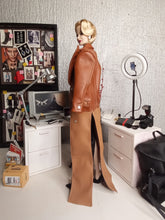 Load image into Gallery viewer, Oversize long coat in  faux leather, color block or all one color
