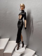 Load image into Gallery viewer, Open front midi bodycon dress with under boob neckline, for Integrity toys dolls.
