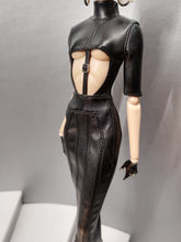 Load image into Gallery viewer, Open front midi bodycon dress with under boob neckline, for Integrity toys dolls.
