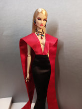 Load image into Gallery viewer, Satin midi dress with long top straps and chain, for Integrity toys dolls or barbie
