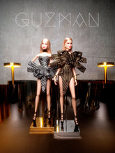 Load image into Gallery viewer, The dragonfly dress in metallic brocade for fashion royalty or nuface dolls
