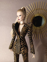 Load image into Gallery viewer, Power suit set with detachable lapel for fashion royalty dolls or barbie (specify on a message on your order)
