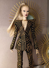 Load image into Gallery viewer, Power suit set with detachable lapel for fashion royalty dolls or barbie (specify on a message on your order)
