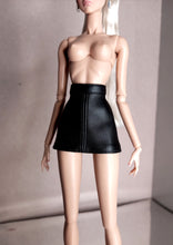 Load image into Gallery viewer, black faux leather mini skirt
